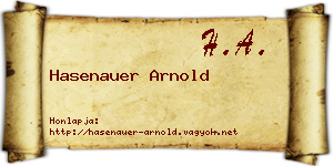 Hasenauer Arnold névjegykártya