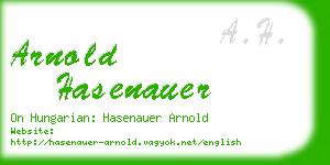 arnold hasenauer business card